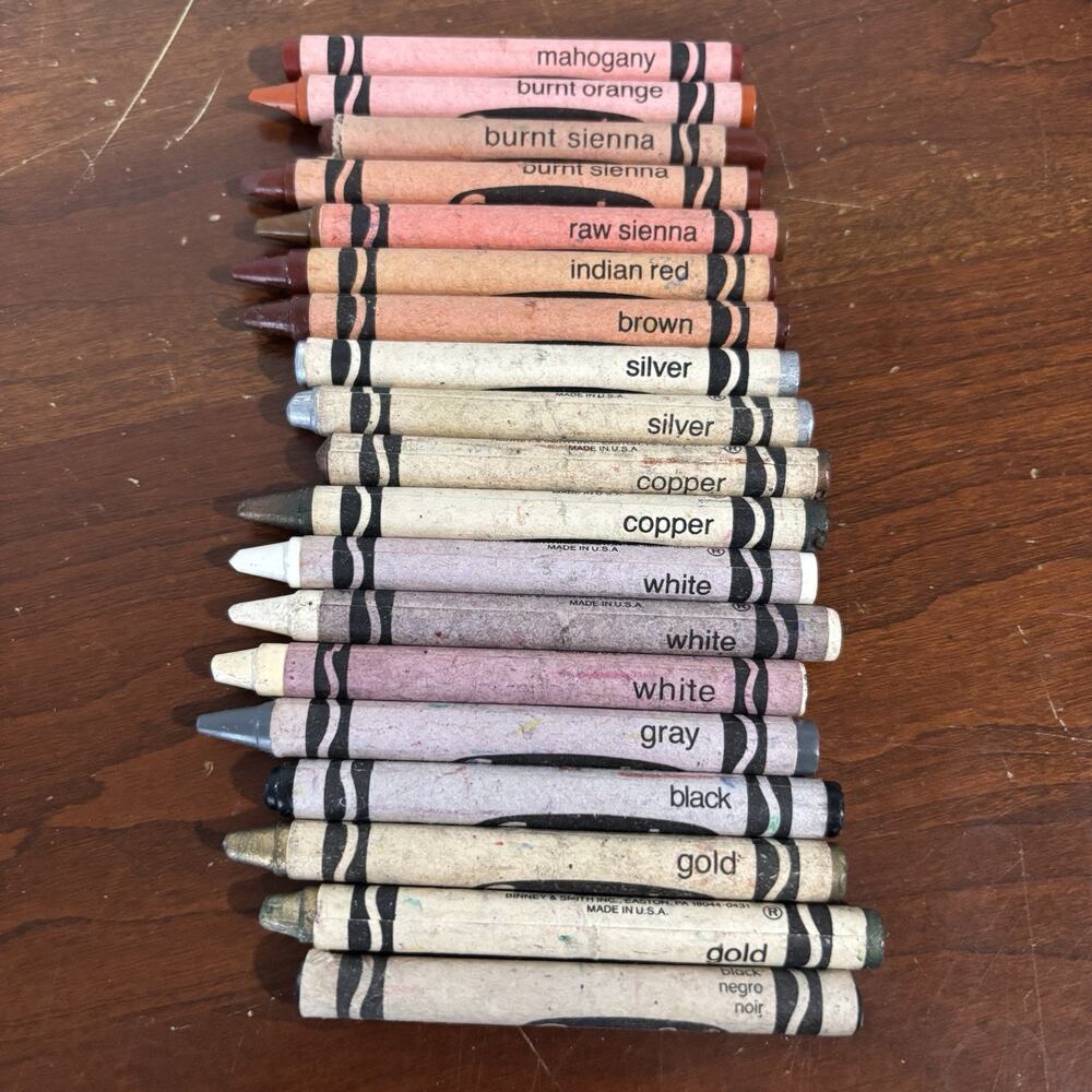 Crayola Crayons Vintage 90s Retired Binney & Smith Indian Red Burnt Sienna Lot